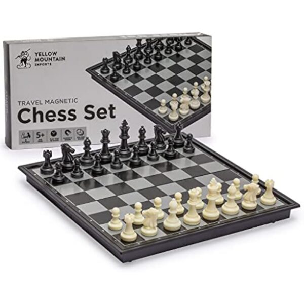 YMI Magnetic Portable Medium Chess Board Game Set (9.8 Inches) - Travel Chess Set with Folding Board and Felt-Bottom Chessmen
