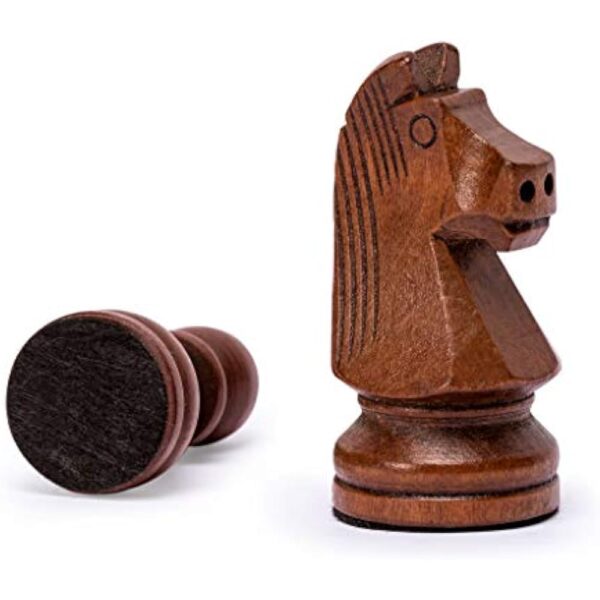 Husaria Staunton Tournament No. 4 Chessmen with 2 Extra Queens and Wooden Box, 3-inch Kings - Image 3