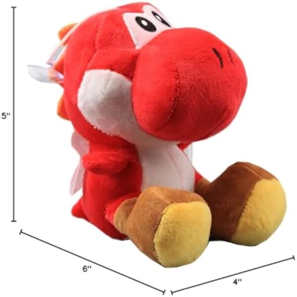 uiuoutoy Red Yoshi Plush Toy Stuffed Animal Doll 6" - Image 2