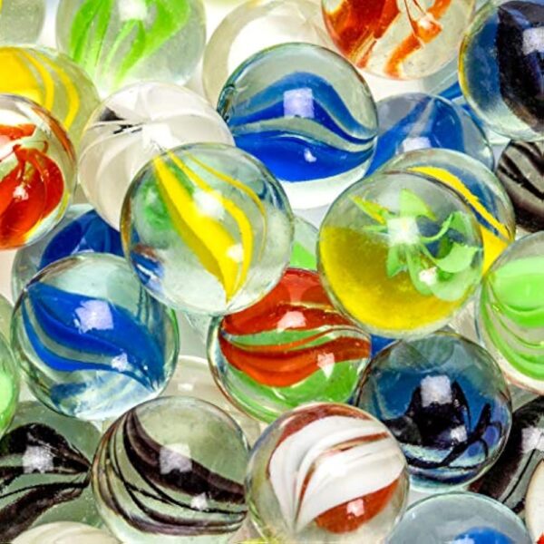 YMI 60 Pieces Translucent Chinese Checkers Glass Marbles with Petal Design - 16 Millimeters - Image 6