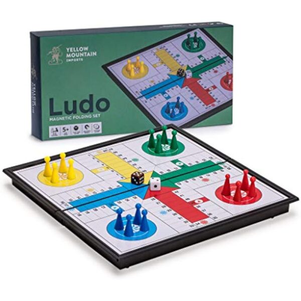 YMI Ludo Magnetic Folding Travel Board Game Set - 9.8 Inches - Portable Classic Strategy Game Set
