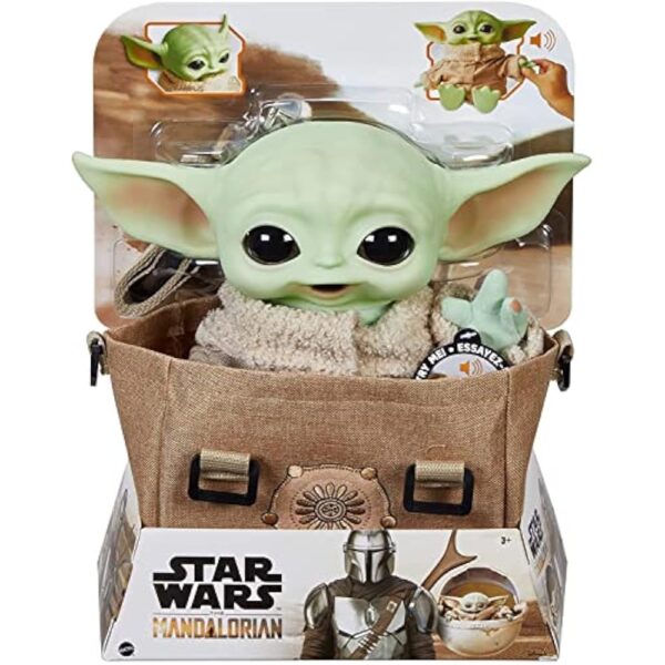 Mattel Star Wars Grogu Plush 10-inch Toy, Character Figure with Soft Body, Sounds & Carrier, Inspired by Star Wars The Mandalorian - Image 2