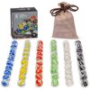 YMI 60 Pieces Translucent Chinese Checkers Glass Marbles with Petal Design - 16 Millimeters