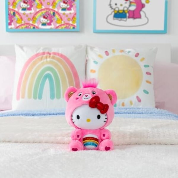 Care Bears Hello Kitty Dressed As Cheer Bear 8" Fun-Size Plush - Soft, Huggable Bestie! – Good for Girls and Boys, Employees, Collectors, Ages 4+ - Image 4