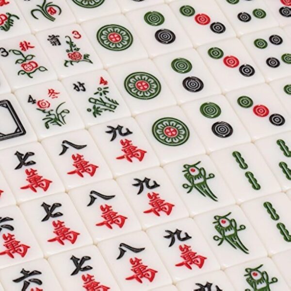 YMI Champion-Size Chinese Mahjong Game Set with Aluminum Case - with 146 Tiles, 3 Dice and a Wind Indicator - for Chinese Style Gameplay Only - Image 2