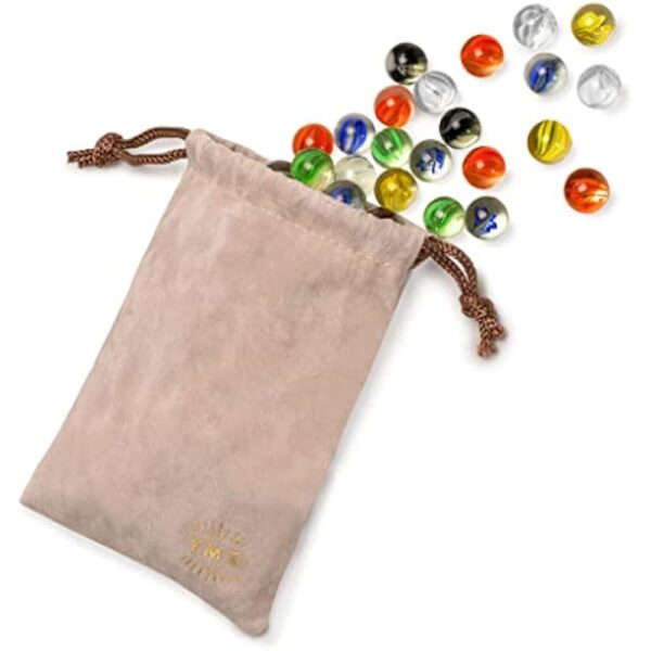 YMI 60 Pieces Translucent Chinese Checkers Glass Marbles with Petal Design - 14 Millimeters - Image 5