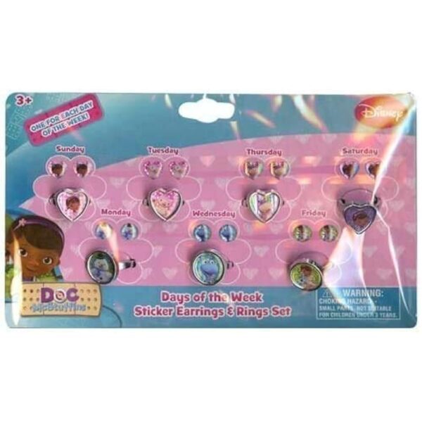 Doc McStuffins Days of the Week Earring and Ring Set - Image 3