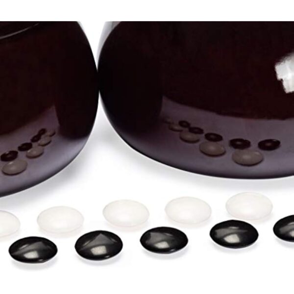 YMI Double Convex Melamine Go Game Stones Set with Jujube Bowls - Size 33 (9 millimeters) - Image 5