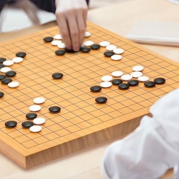 YMI Shin Kaya 1.2-Inch Reversible Go Game Set Board with Double Convex Korean Hardened Glass Paduk Go Stones and Jujube Bowls - Classic Strategy Board Game (Baduk/Weiqi) - Image 2