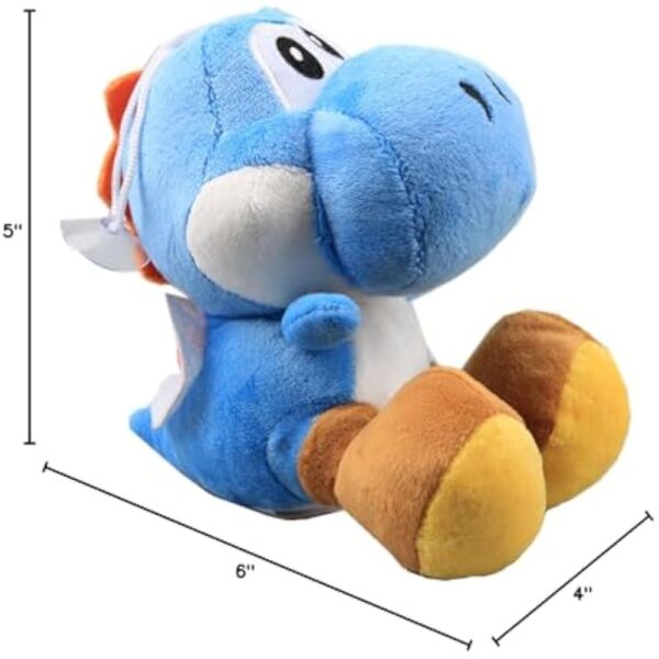 uiuoutoy Blue Yoshi Plush Toy Stuffed Animal Doll 6" - Image 2