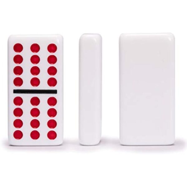YMI Mexican Train Complete Set with Double 12 Dominoes (Pips/Dots), Wooden Hub, Die Cast Train Markers, and Scorepad - Image 6