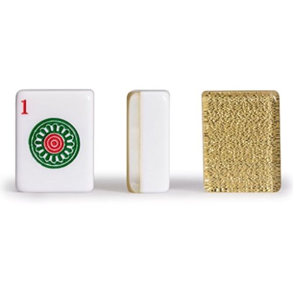 YMI American Mahjong Set, Golden Fortune with 166 Acrylic Mahjong Tiles, Inlaid Wooden Case, Racks and Other Accessories - Image 6