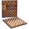 Husaria Reversible Checkers and Draughts Wooden Game Set - 10x10 and 8x8 Board