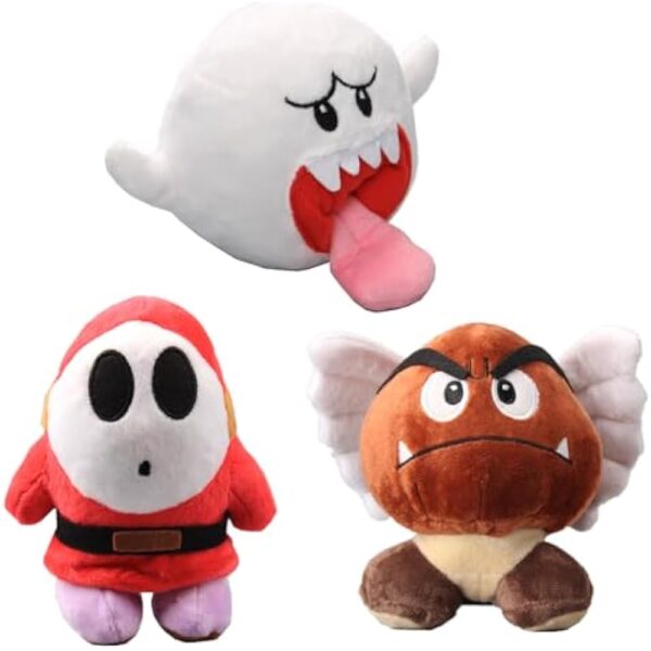 uiuoutoy Shy Guy & Ghost Boo & Goomba Plush Set of 3 pcs