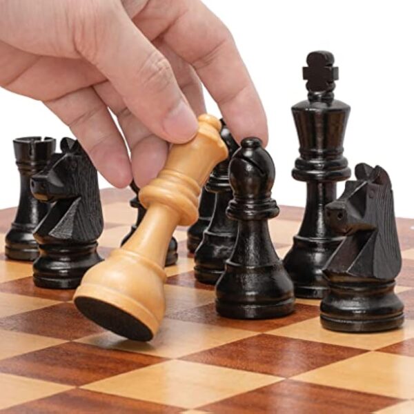 Husaria Staunton Tournament No. 6 Chessmen with 2 Extra Queens and Wooden Box, 3.8-inch Kings - Image 4
