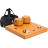 YMI Bamboo 2-Inch Reversible 19x19 / 13x13 Go Game Set Board with 9.2mm Double Convex Yunzi Stones and Bamboo Bowls - Classic Strategy Board Game (Baduk/Weiqi)