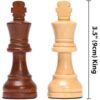 Husaria Staunton Tournament No. 5 Chessmen with 2 Extra Queens and Wooden Box, 3.5-inch Kings - Image 5