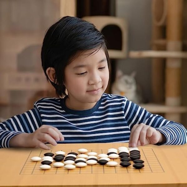 YMI Shin Kaya 1.2-inch Go Game Set Board with Double Convex Korean Hardened Glass Paduk Go Stones and Bamboo Bowls - Image 6