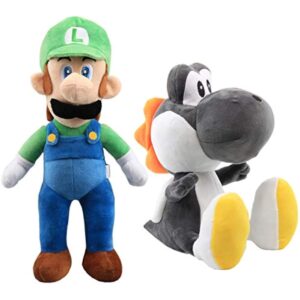 uiuoutoy 16'' Luigi & 12" Black Yoshi Plush Set of 2 pcs