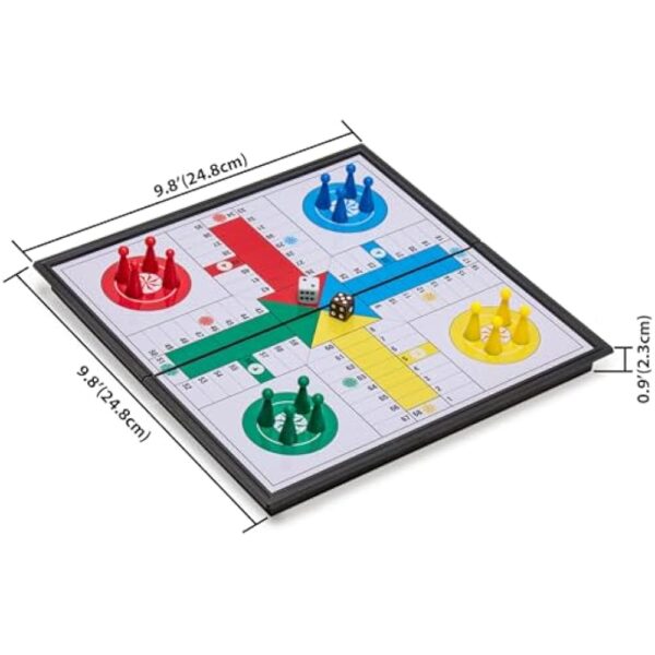 YMI Ludo Magnetic Folding Travel Board Game Set - 9.8 Inches - Portable Classic Strategy Game Set - Image 3