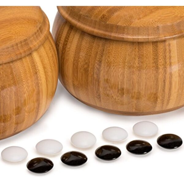 YMI Double Convex Melamine Go Game Stones Set with Bamboo Bowls - Size 33 (9 millimeters) - Image 5