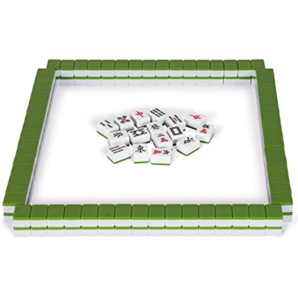 YMI Professional Chinese Mahjong Game Set, Double Happiness (Green) with 146 Medium Size Tiles - for Chinese Style Game Play [專業中式麻將] - Image 3