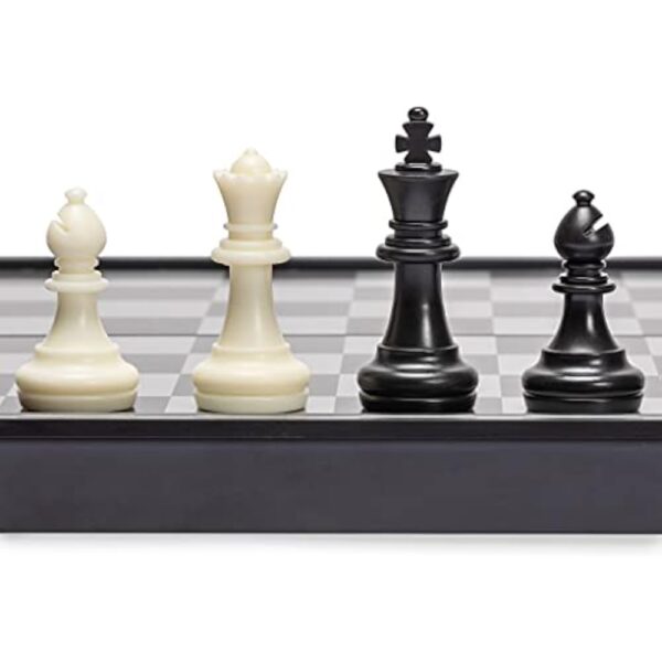 YMI Magnetic Portable Medium Chess Board Game Set (9.8 Inches) - Travel Chess Set with Folding Board and Felt-Bottom Chessmen - Image 4