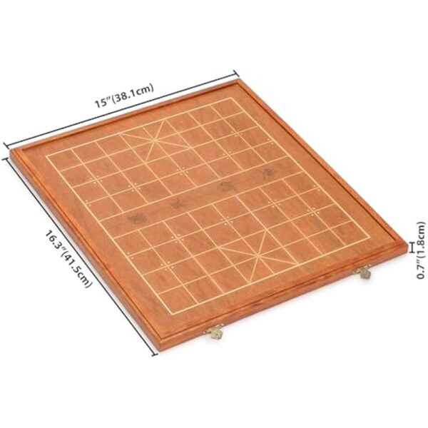 YMI Chinese Chess (Xiangqi) Set with Folding Rosewood Veneer Board (16.3-inch) and Acrylic Playing Pieces - Image 6