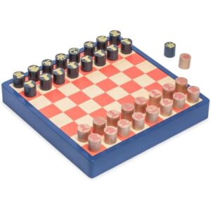 YMI 2-in-1 “Flip & Play” Chess and Checkers/Draughts Set - Classic Wooden Board Game, 11.8 Inches