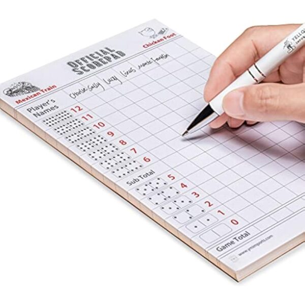 YMI Mexican Train and Chicken Foot Dominoes Scorepad/Scoring Sheets (8.2 x 5.5 Inches) - 60 Sheets - Image 6