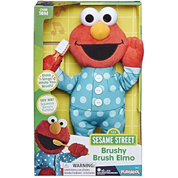 Sesame Street Elmo 12-inch Plush, Sings The Brushy Brush Song, Toy for Kids Ages 18 Months and Up - Image 2
