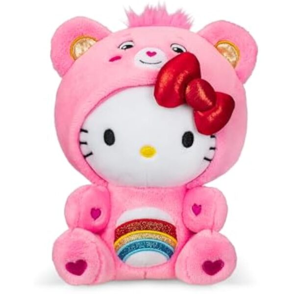 Care Bears Hello Kitty Dressed As Cheer Bear 8" Fun-Size Plush - Soft, Huggable Bestie! – Good for Girls and Boys, Employees, Collectors, Ages 4+