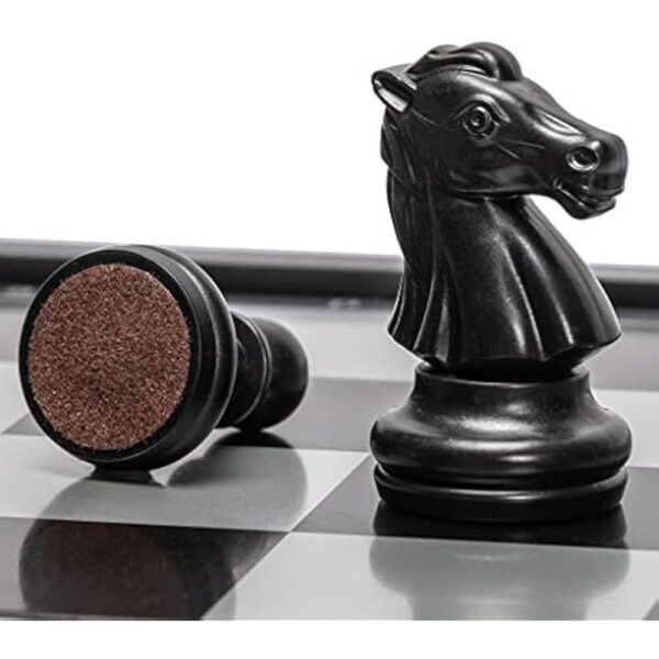 YMI Magnetic Portable Medium Chess Board Game Set (9.8 Inches) - Travel Chess Set with Folding Board and Felt-Bottom Chessmen - Image 5