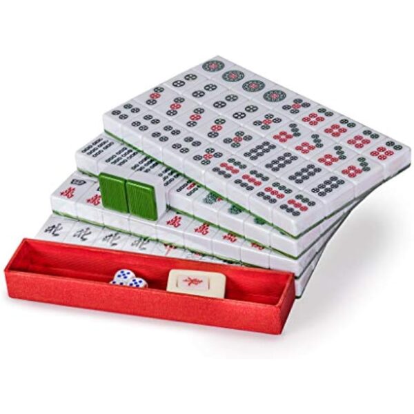 YMI Professional Chinese Mahjong Game Set, Double Happiness (Green) with 146 Medium Size Tiles - for Chinese Style Game Play [專業中式麻將] - Image 2