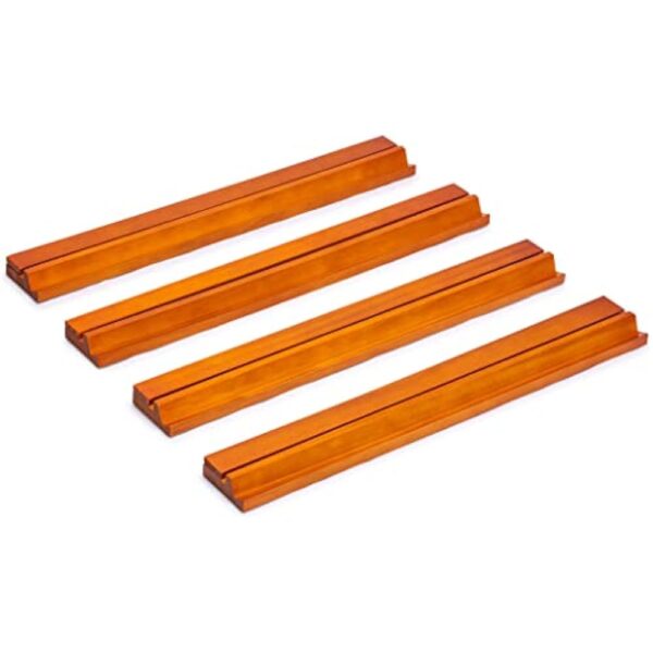 YMI 18-Inch Dark Pine Wooden Mahjong Game Racks with Built-in Pushers - Set of 4 - Image 3