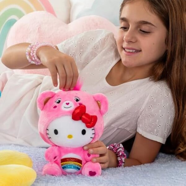 Care Bears Hello Kitty Dressed As Cheer Bear 8" Fun-Size Plush - Soft, Huggable Bestie! – Good for Girls and Boys, Employees, Collectors, Ages 4+ - Image 5