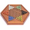 YMI Wooden Chinese Checkers Halma Board Game Set - 12.7 Inches - with Drawers and Glass Marbles - Made - Image 4