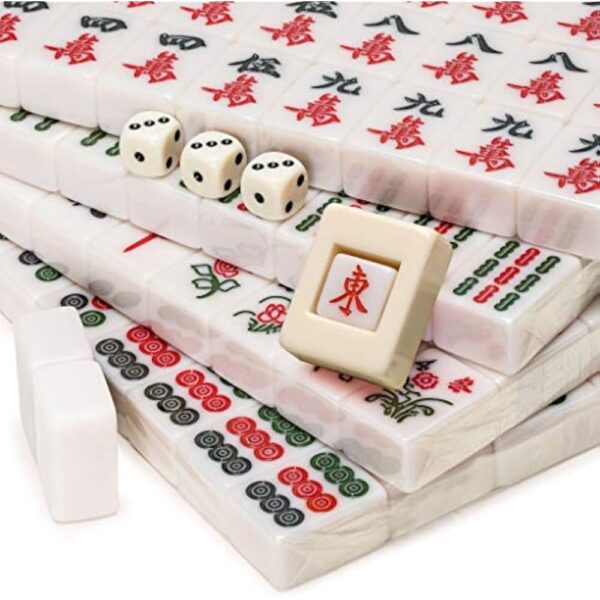 YMI Champion-Size Chinese Mahjong Game Set with Aluminum Case - with 146 Tiles, 3 Dice and a Wind Indicator - for Chinese Style Gameplay Only - Image 3
