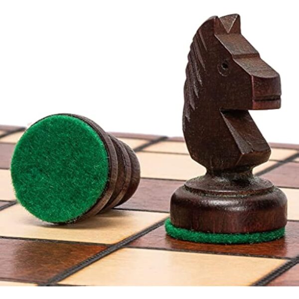 Husaria European International Chess Wooden Game Set, King's International - 14 Inches Medium Size Chess Set with Handcrafted Chessmen and Felted Folding Board - Image 3