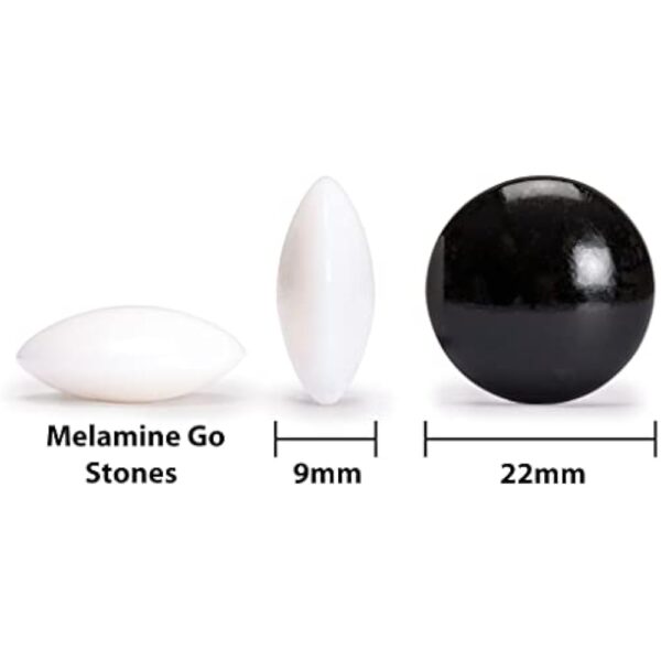 YMI Double Convex Melamine Go Game Stones Set with Jujube Bowls - Size 33 (9 millimeters) - Image 4