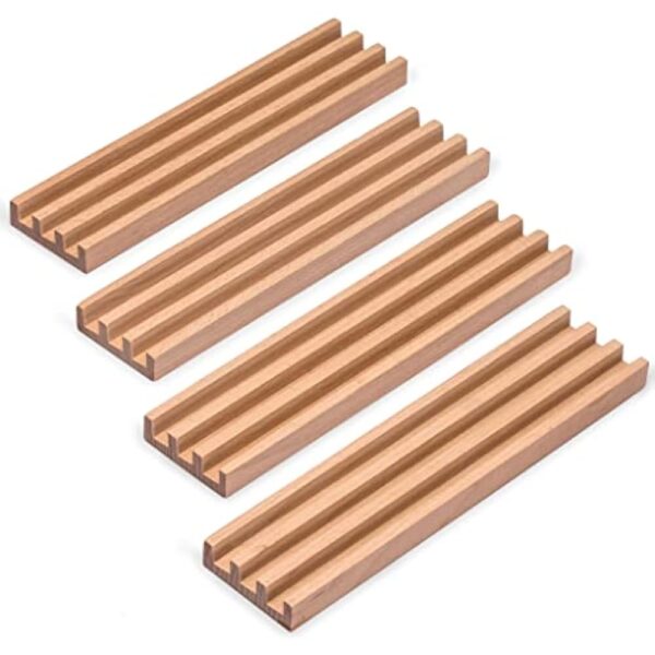 YMI Premium Beechwood Domino Racks/Trays (10-Inch) - Set of 4 - Domino Holders for Mexican Train, Chickenfoot and Other Domino Games - Image 5