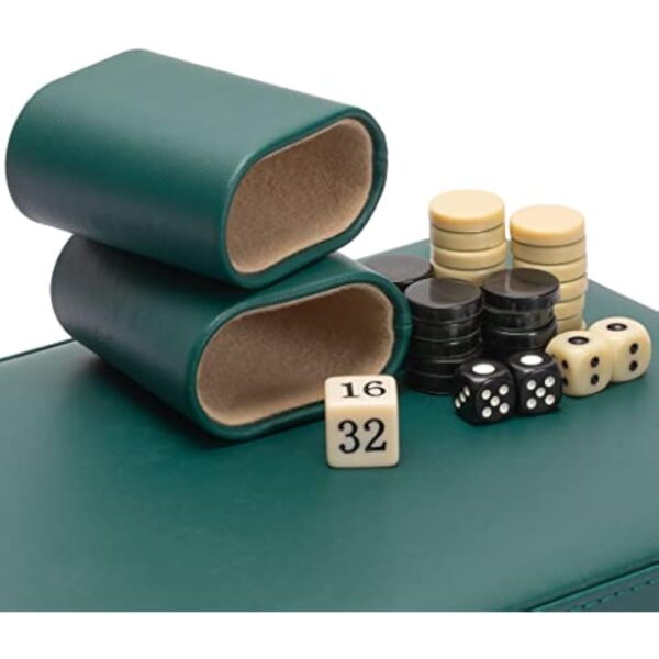 YMI Travel Size Backgammon Mini Game Set, Izmir - Magnetic Checkers and 9-inch Board in Sleek Leatherette Case - Classic Strategy Board Game - Image 3