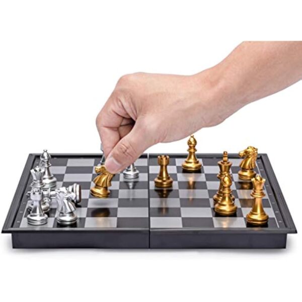 YMI Travel Magnetic Chess Set (9.8-Inch) - Folding and Portable Board Game - Image 3