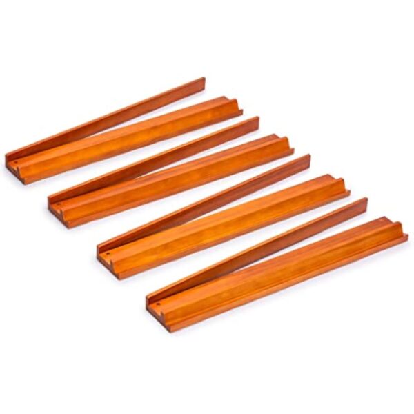 YMI 18-Inch Dark Pine Wooden Mahjong Game Racks with Built-in Pushers - Set of 4 - Image 4