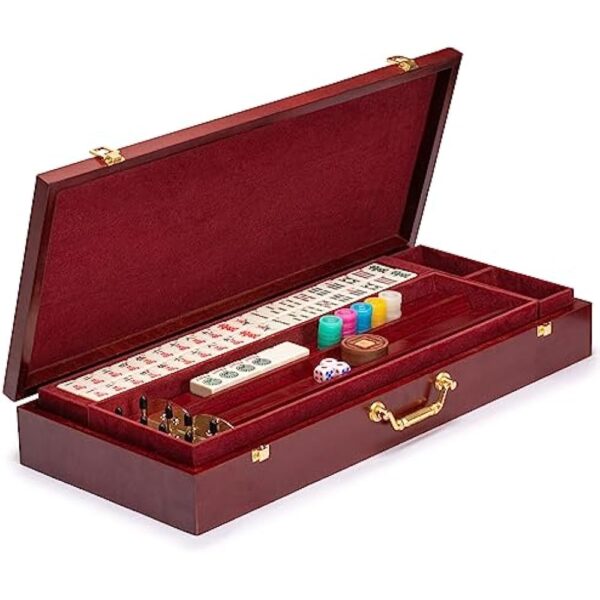 YMI American Mahjong Set, The Classic - with 166 Tiles, Vintage Rosewood Veneer Case, and Other Mahjong Accessories - Image 4