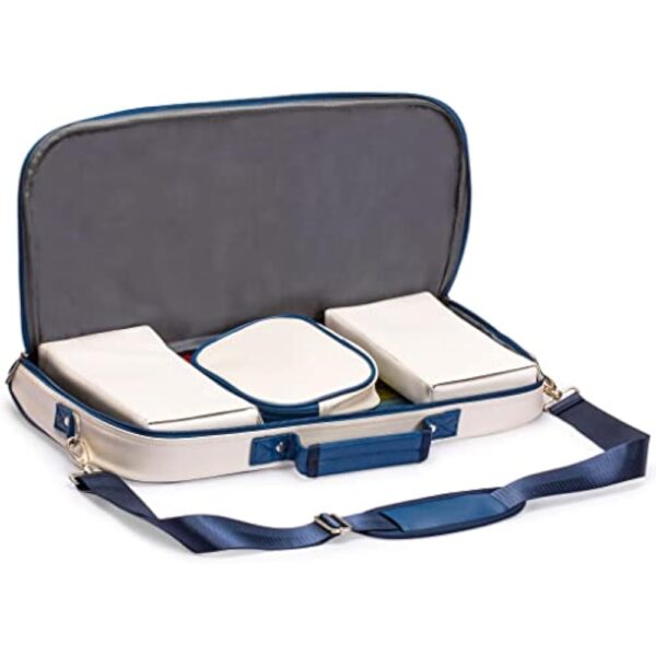 YMI American Mahjong Set, Chinoise with Soft Leatherette Case - Racks with Pushers, Scoring Coins, Dice, and Wind Indicator - Image 3