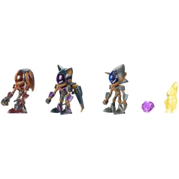 Sonic Prime 2.5-inch Action Figures The Grim Themed 5 Pieces: Sonic Trooper, Knuckles Trooper, Rouge Trooper, Yellow Shard and Purple Shard. Ages 3+ (Officially Licensed by Sega and Netflix) - Image 4