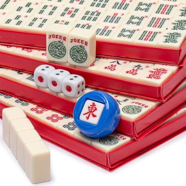 YMI Mini American Mahjong Travel Game Set with Nylon Case, Racks, Wind Indicator and Dice - Image 2