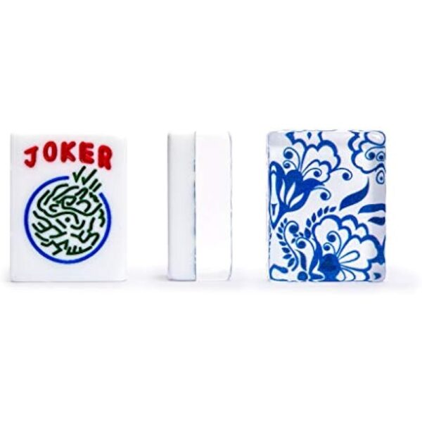 YMI American Mahjong Set, Chinoise with Soft Leatherette Case - Racks with Pushers, Scoring Coins, Dice, and Wind Indicator - Image 5