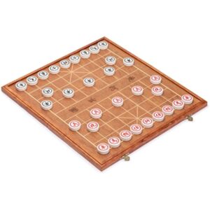 YMI Chinese Chess (Xiangqi) Set with Folding Rosewood Veneer Board (16.3-inch) and Acrylic Playing Pieces